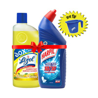 Harpic Liquid Toilet Cleaner 750 ml & Lizol Citrus Floor Cleaner 500 ml (Free Mug)